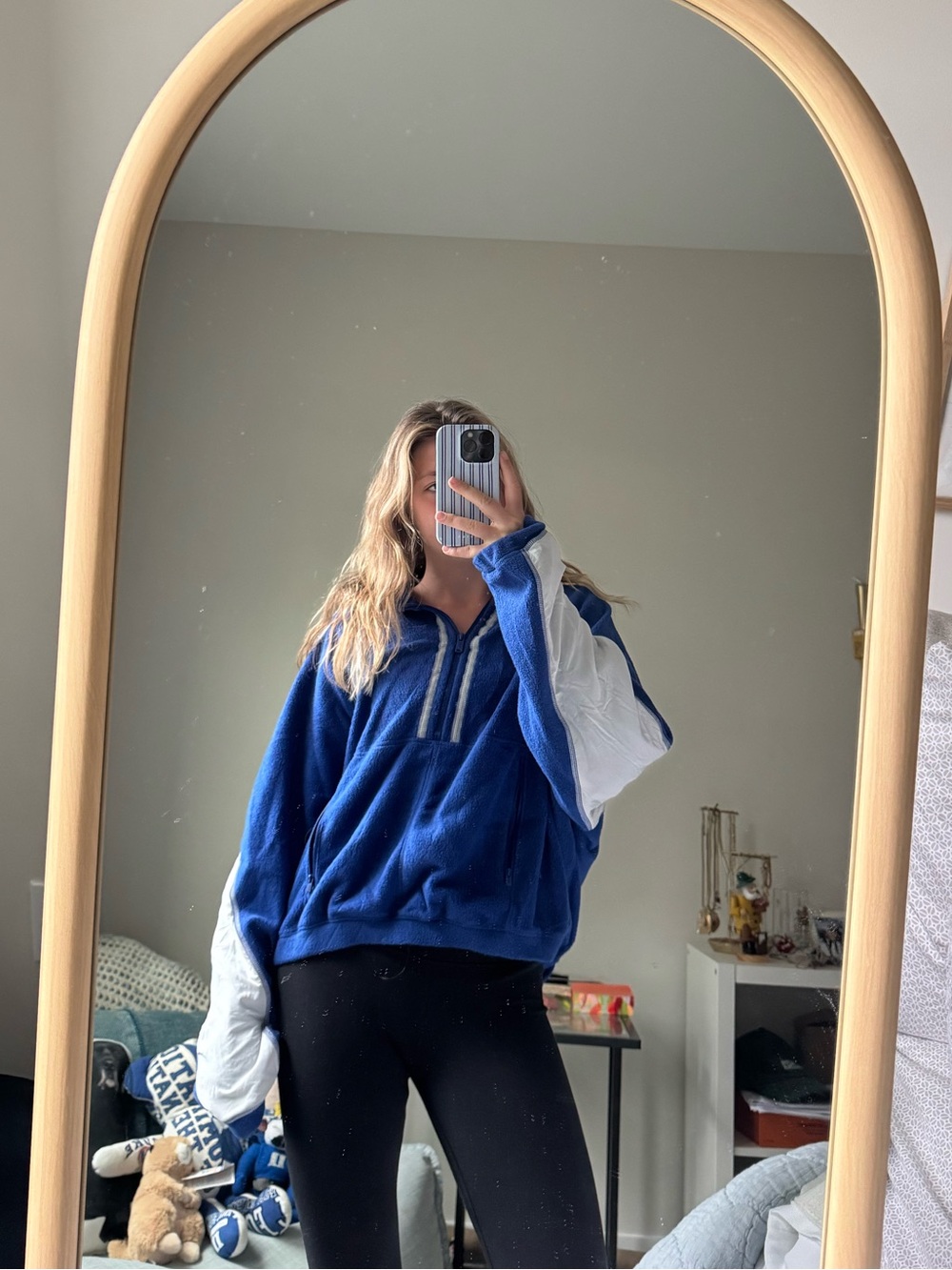 Blue Pullover Quarter-Zip Sweater - Women's Cozy Fleece